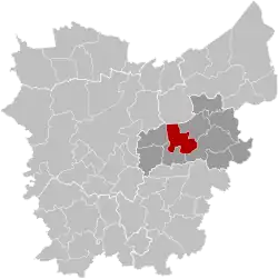 Location of Berlare in East Flanders