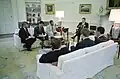 White House speechwriters meet to develop the Berlin Wall speech, 1987