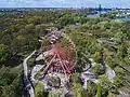 Aerial view with ferris wheel