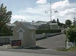 The main gate of Warwick Camp, as it appears today, from the South Shore Road (formerly The Military Road).