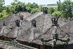 Thatched roof made of ijuk (black sugar palm fibres) at Besakih, Bali
