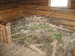 The beaver lodge inside Grey Owl's cabin.