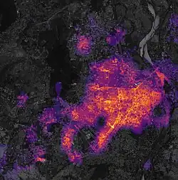 Lights of households in Bhubaneswar on 5th May 2019, after Cyclone Fani strikes on 3rd May 2019