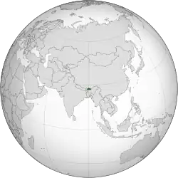 Location of Bhutan