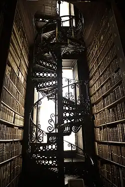 Spiral staircase in the library