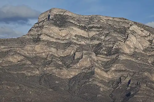 Example of the complex geology in the range from the Big Hatchet Mountains Wilderness Study Area