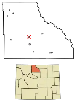 Location of Greybull in Big Horn County, Wyoming