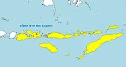 Greatest extent of the Bima Kingdom era at its Peak in the 15th Century under the Leadership of Tureli Manggampo Bilmana.