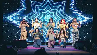 Bini in 2025 (left to right): Stacey, Aiah, Mikha, Maloi, Gwen, Jhoanna, Sheena, Colet