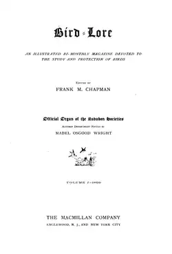 Title page of 1899 edition of Bird-Lore
