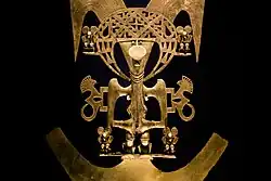 Room 24 – Bird pectoral made from gold alloy, Popayán, Colombia, 900–1600 AD
