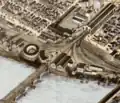 The former North End Bridge and the old Union Station, both of which appear on the upper half of the seal shield.