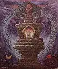 Birth of the Buddha, oil on paper, photograph
