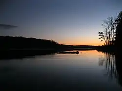 Black Moshannon lake at sunset