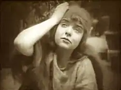 Black and white photograph of actress in Biblical costume
