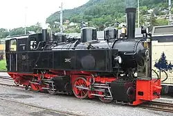 0-4-4-0 metre gauge Mallet built by Maschinenbau-Gesellschaft Karlsruhe, operated commercially by the Zell im Wiesental–Todtnau railway and as of 2021 preserved and still operating at the Blonay–Chamby museum railway