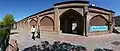 Panoramic view of the mosque's entrance