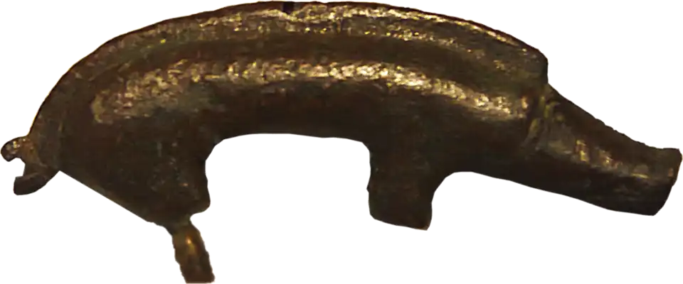 Colour photograph of the Guilden Morden boar