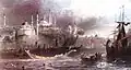 Boats on the Golden Horn, with Süleymaniye Mosque atop the city's Third Hill in the background. Vantage point for this painting is likely around Karaköy.