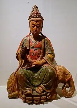 Ming dynasty (1368-1644) statue of Puxian. Held at the Linden Museum in Stuttgart, Germany. Carved around 1500.