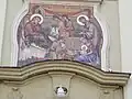 Mosaic on the lateral facade of the church