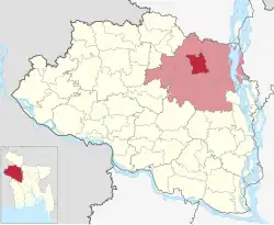Location of Bogura Sadar