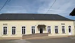 The town hall and school of Boisjean