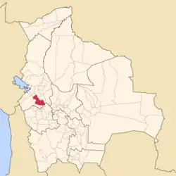 Location of Aroma Province within Bolivia