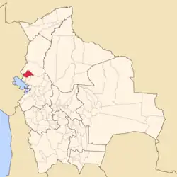 Location of Bautista Saavedra Province within Bolivia