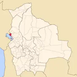 Location of Eliodoro Camacho Province within Bolivia