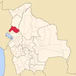 Location of Franz Tamayo Province within Bolivia