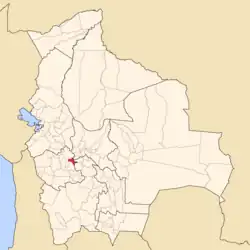 Location of Pantaleón Dalence Province in Bolivia