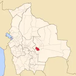 Location of Ñuflo de Chávez Province within Bolivia