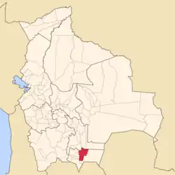 Location of Burnet O'Connor in Bolivia