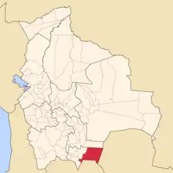 Location of Gran Chaco in Bolivia
