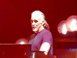 Boom Gaspar on stage with Pearl Jam in Oakland on November 26, 2013