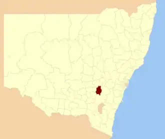 Location in New South Wales