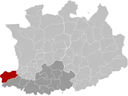 Location of Bornem in the province of Antwerp