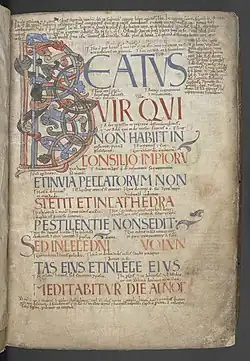 Decorated capital in psalter