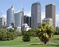 Governor Phillip Tower (second from the right) and the AMP Centre, Aurora Place and Chifley Tower