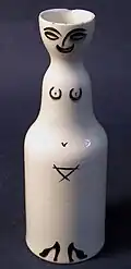 Bottle (front). Artist: Frank Carpay; David Jenkin; Crown Lynn Potteries Ltd. Auckland War Memorial Museum.