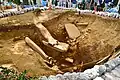 Excavation of the burial chamber