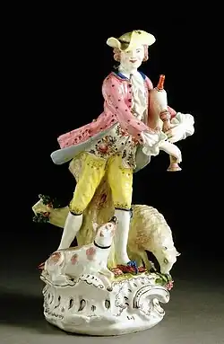 Figure following a Meissen model, about 1754