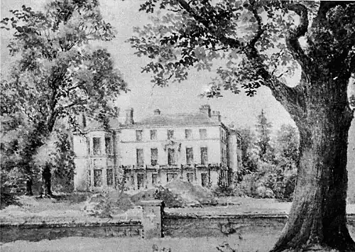Bradwall Hall, drawing from the 19th Century