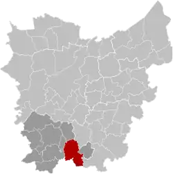 Location of Brakel in East Flanders