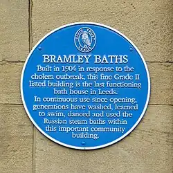 A blue plaque was added by Leeds Civic Trust in 2023.[8][9]