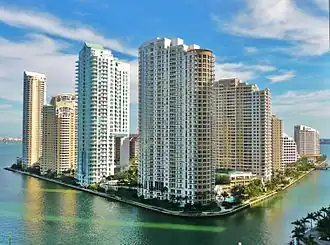 Brickell Key from the northwest, February 2010
