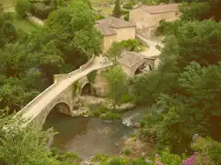Bridge and stone houses.