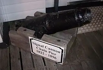 Signal cannon from the Chain Pier, on Palace Pier