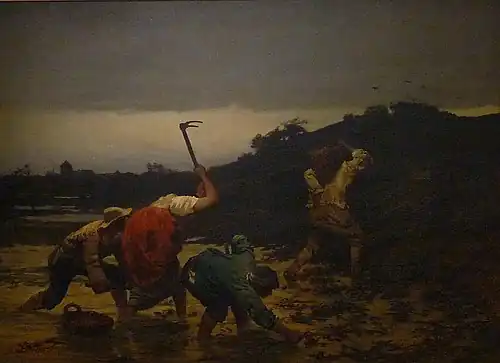 Harvesting Potatoes During the Rhine Flood of 1852 by Gustave Brion